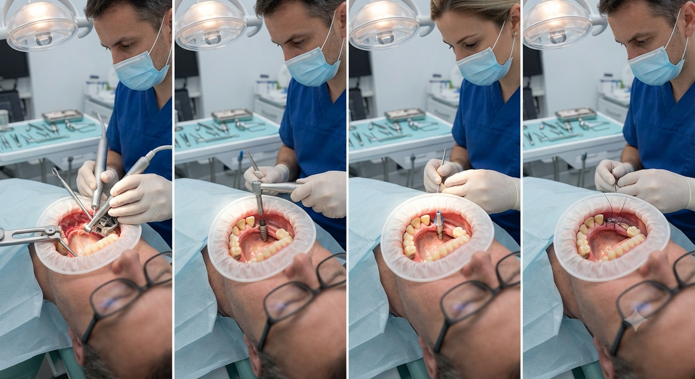 Quy trình thực hiện cấy ghép Implant cho trường hợp mất một răng